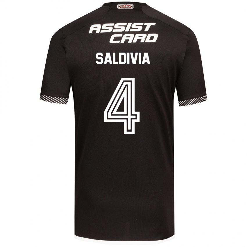 Niño Camiseta Alan Saldivia #4 Blanco Negro 2ª Equipación 2024/25 La Camisa Perú