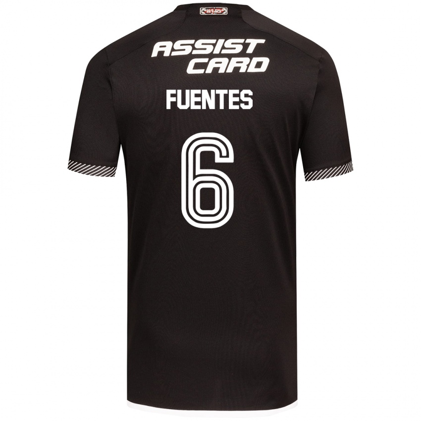 Niño Camiseta César Fuentes #6 Blanco Negro 2ª Equipación 2024/25 La Camisa Perú