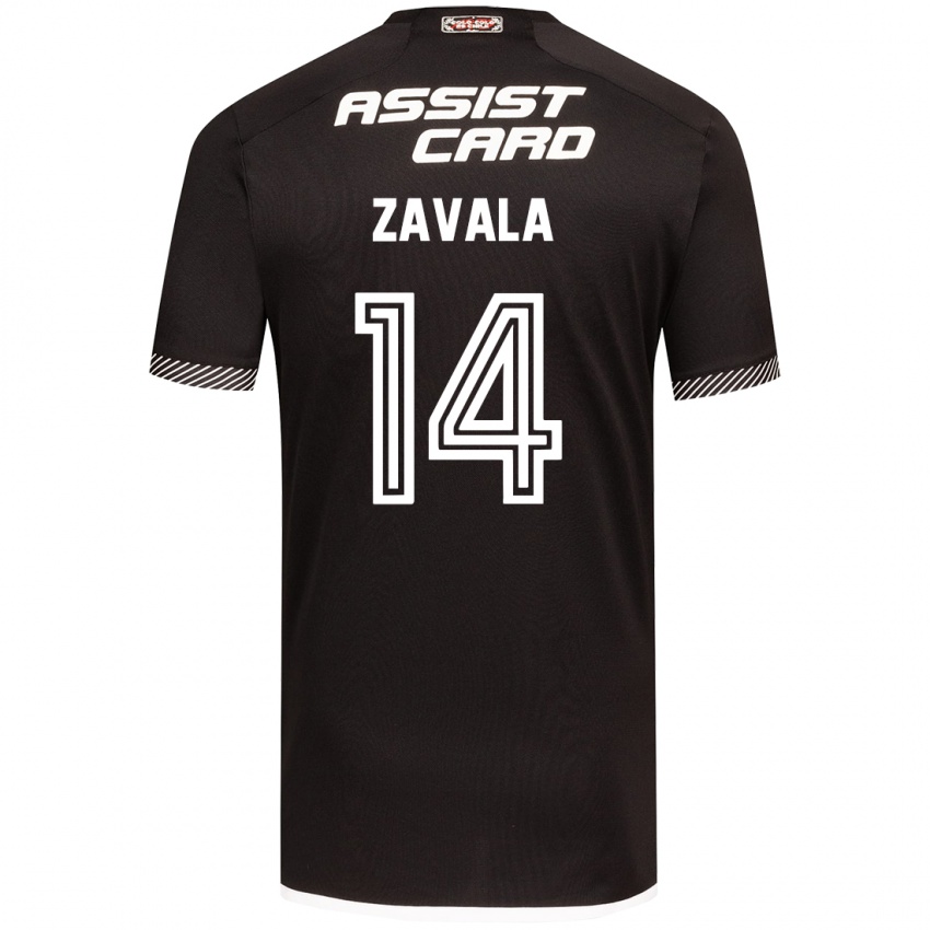 Niño Camiseta Cristián Zavala #14 Blanco Negro 2ª Equipación 2024/25 La Camisa Perú