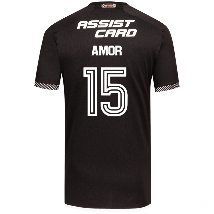 Niño Camiseta Emiliano Amor #15 Blanco Negro 2ª Equipación 2024/25 La Camisa Perú