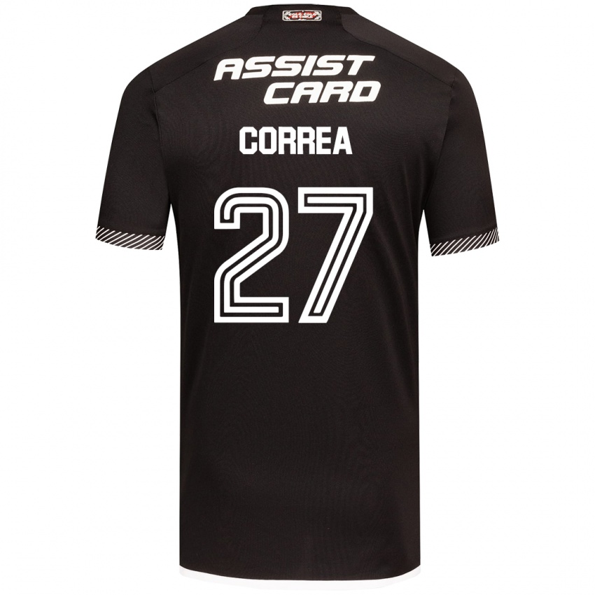 Niño Camiseta Javier Correa #27 Blanco Negro 2ª Equipación 2024/25 La Camisa Perú