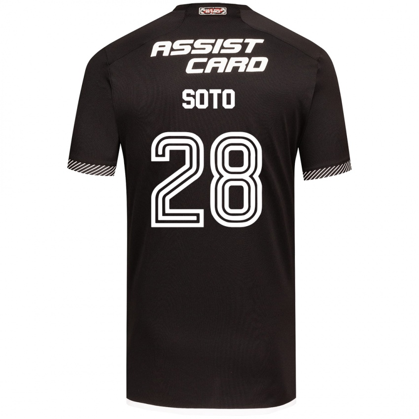 Niño Camiseta Lucas Soto #28 Blanco Negro 2ª Equipación 2024/25 La Camisa Perú