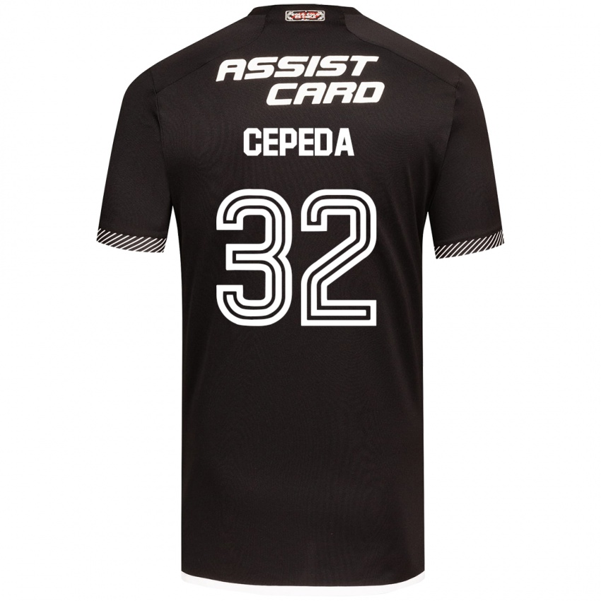 Niño Camiseta Lucas Cepeda #32 Blanco Negro 2ª Equipación 2024/25 La Camisa Perú