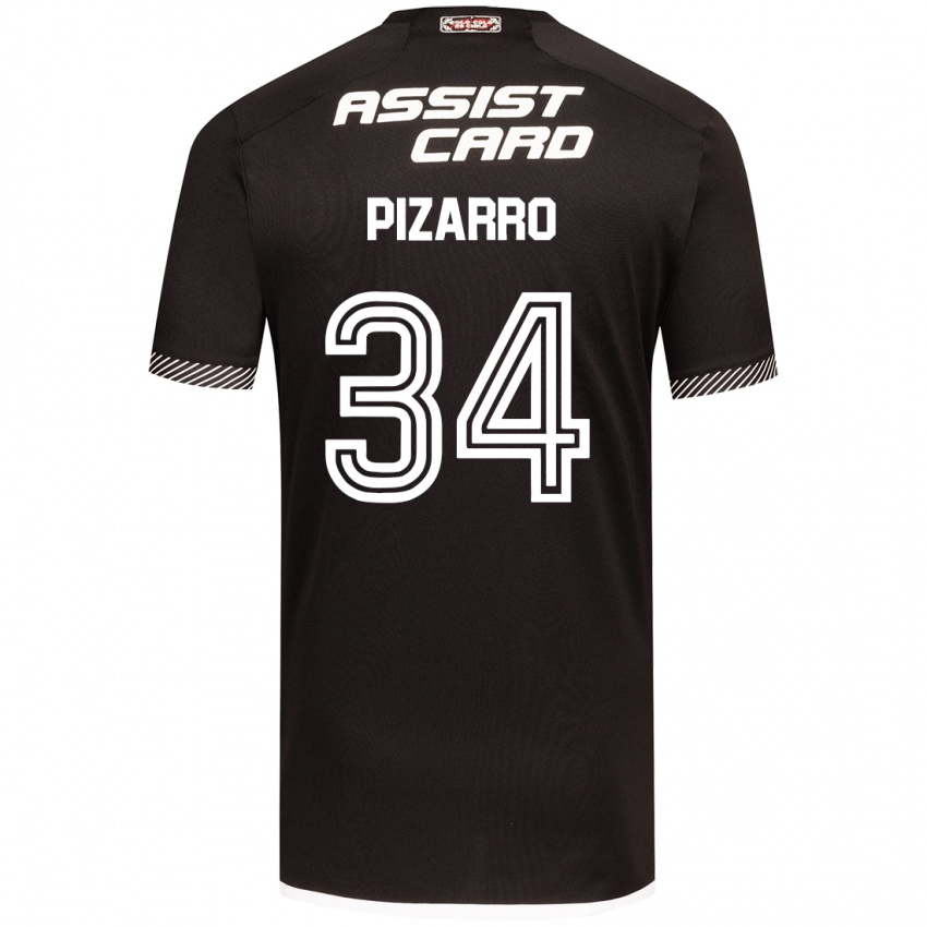 Niño Camiseta Vicente Pizarro #34 Blanco Negro 2ª Equipación 2024/25 La Camisa Perú