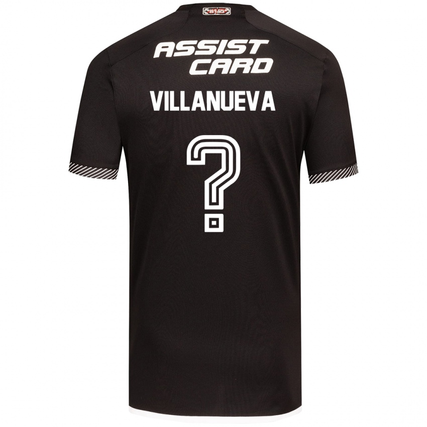 Niño Camiseta Eduardo Villanueva #0 Blanco Negro 2ª Equipación 2024/25 La Camisa Perú