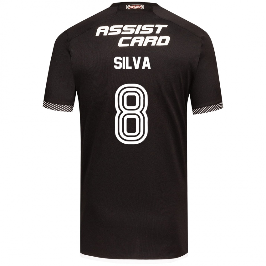 Niño Camiseta Bastián Silva #8 Blanco Negro 2ª Equipación 2024/25 La Camisa Perú