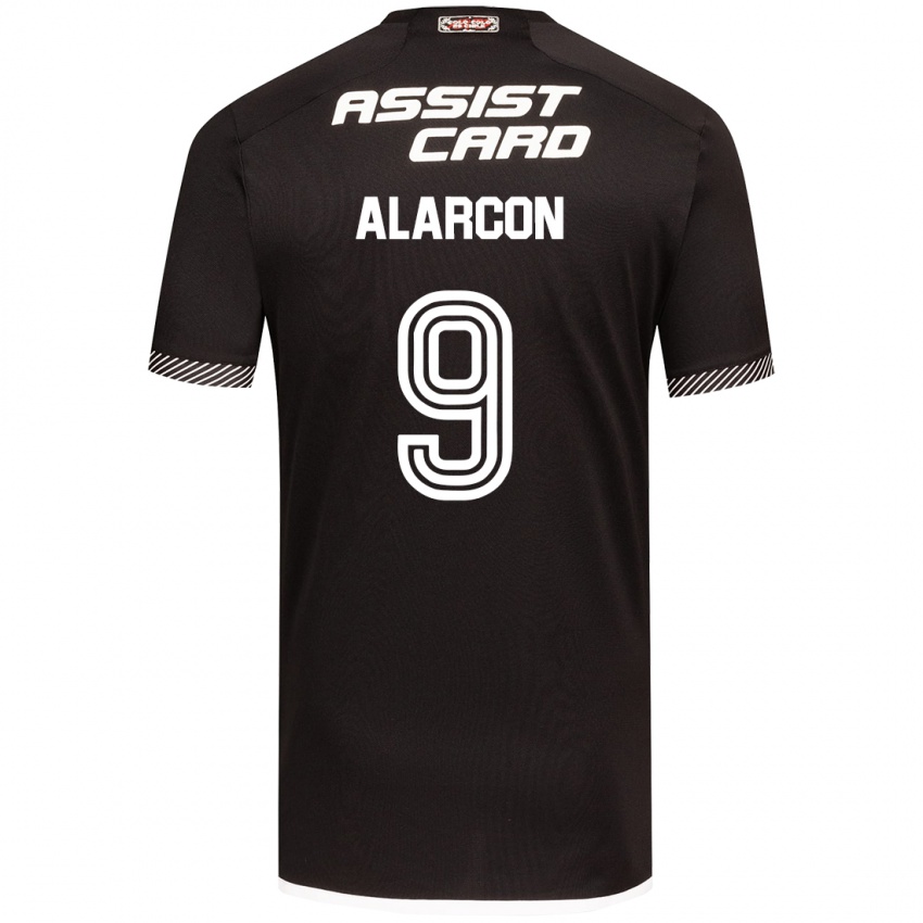 Niño Camiseta Cristian Alarcón #9 Blanco Negro 2ª Equipación 2024/25 La Camisa Perú