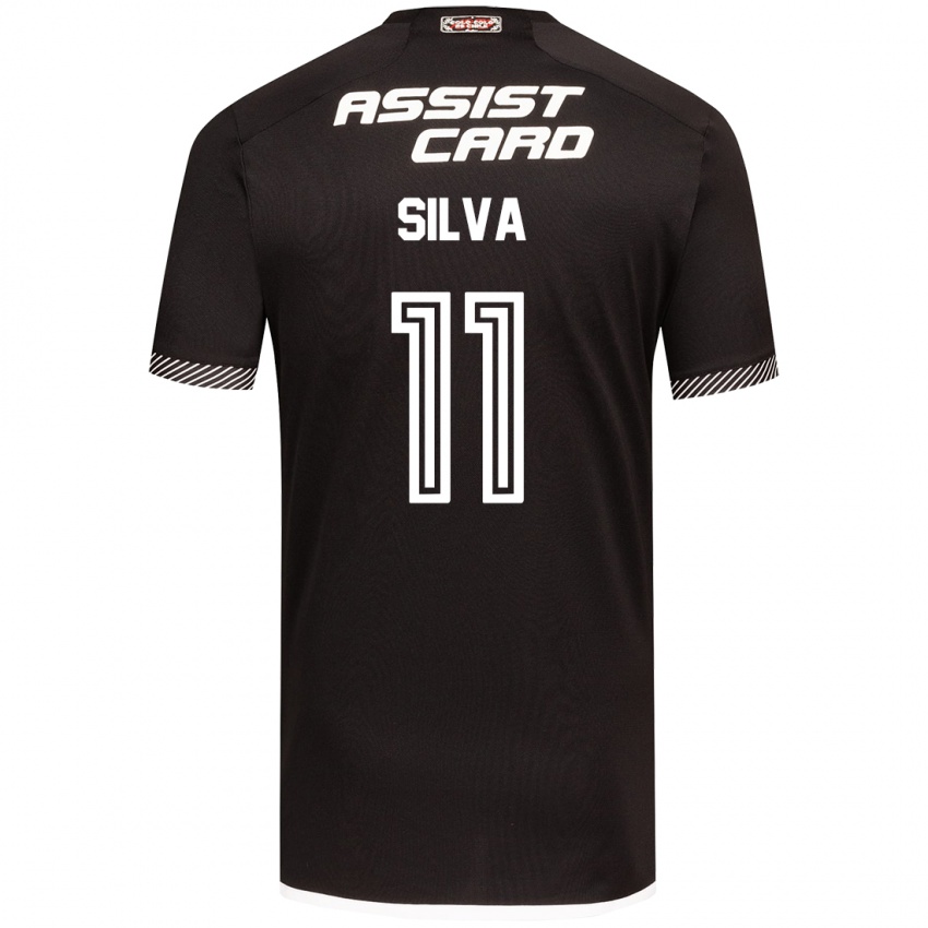 Niño Camiseta Martín Silva #11 Blanco Negro 2ª Equipación 2024/25 La Camisa Perú