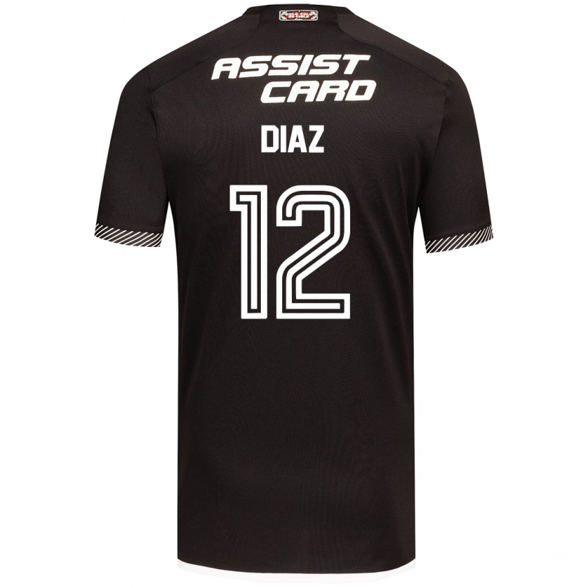 Niño Camiseta Javiera Díaz #12 Blanco Negro 2ª Equipación 2024/25 La Camisa Perú