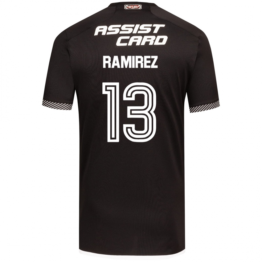 Niño Camiseta Fernanda Ramírez #13 Blanco Negro 2ª Equipación 2024/25 La Camisa Perú