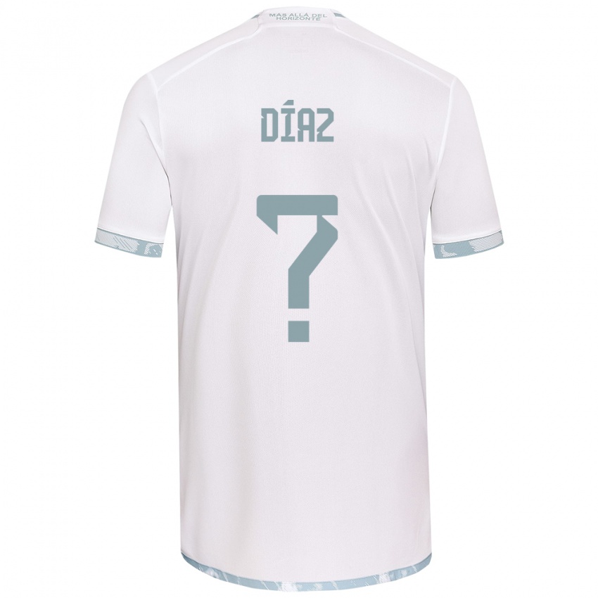 Niño Camiseta Antonio Díaz #0 Gris Blanco 2ª Equipación 2024/25 La Camisa Perú