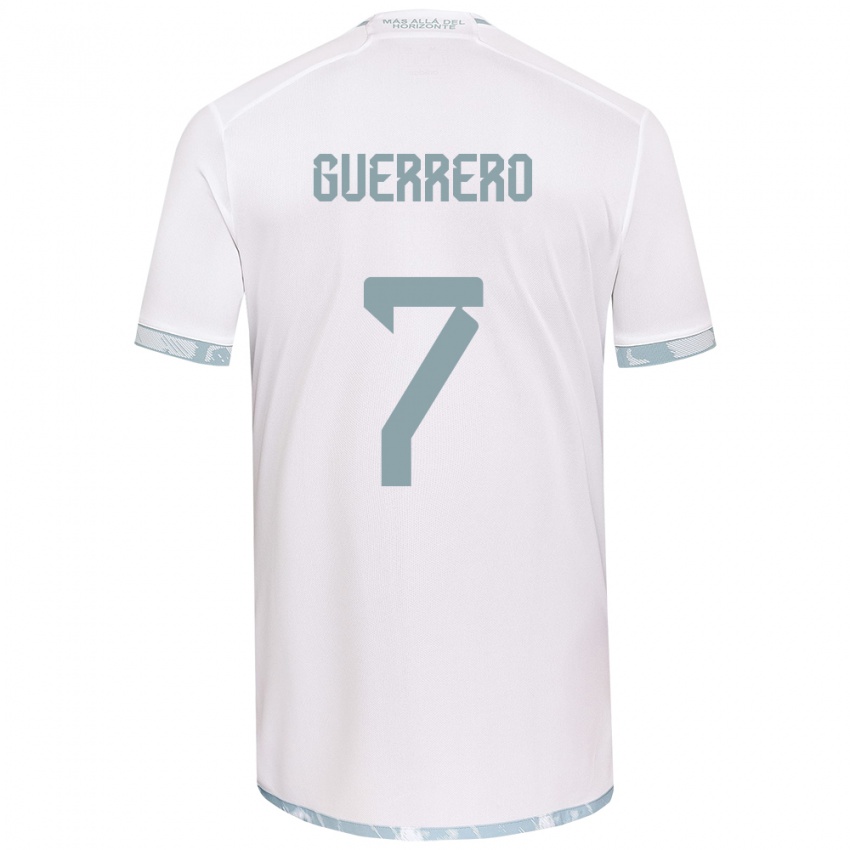 Niño Camiseta Maximiliano Guerrero #7 Gris Blanco 2ª Equipación 2024/25 La Camisa Perú