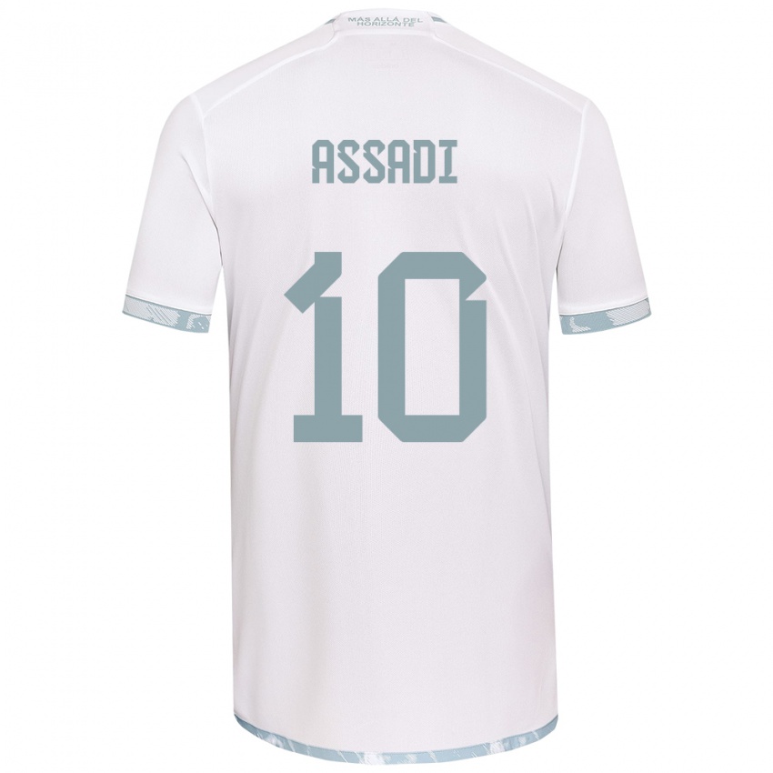 Niño Camiseta Lucas Assadi #10 Gris Blanco 2ª Equipación 2024/25 La Camisa Perú