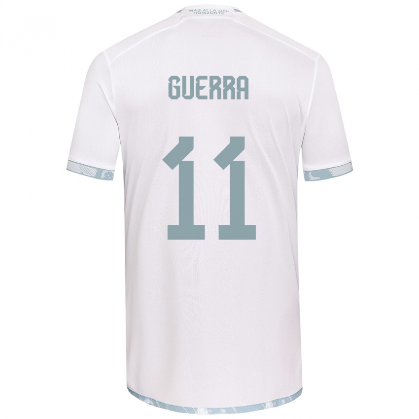 Niño Camiseta Nicolás Guerra #11 Gris Blanco 2ª Equipación 2024/25 La Camisa Perú