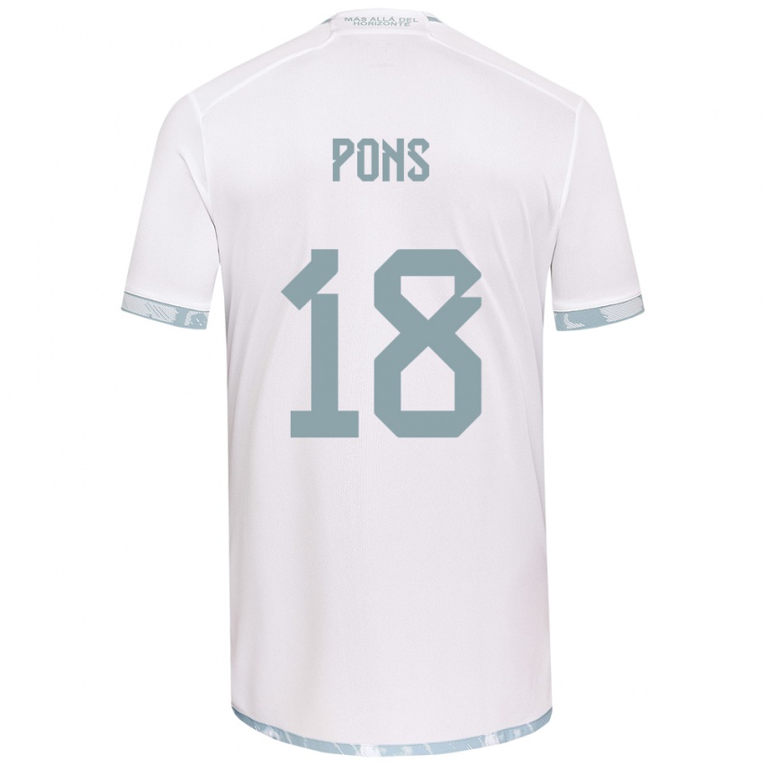 Niño Camiseta Luciano Pons #18 Gris Blanco 2ª Equipación 2024/25 La Camisa Perú