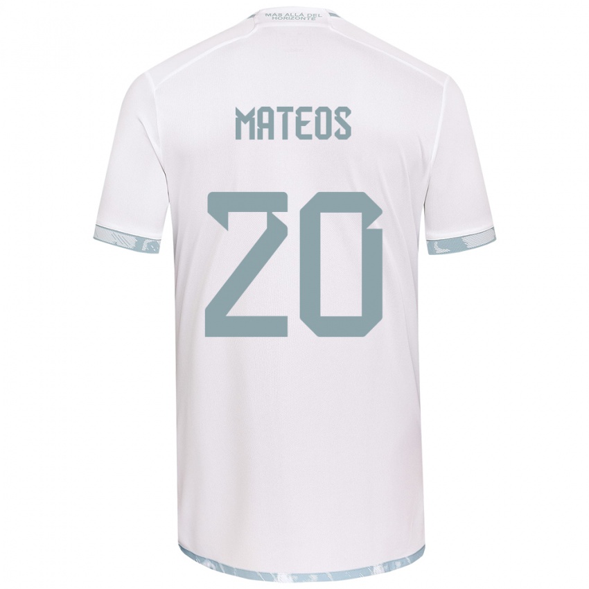 Niño Camiseta Federico Mateos #20 Gris Blanco 2ª Equipación 2024/25 La Camisa Perú