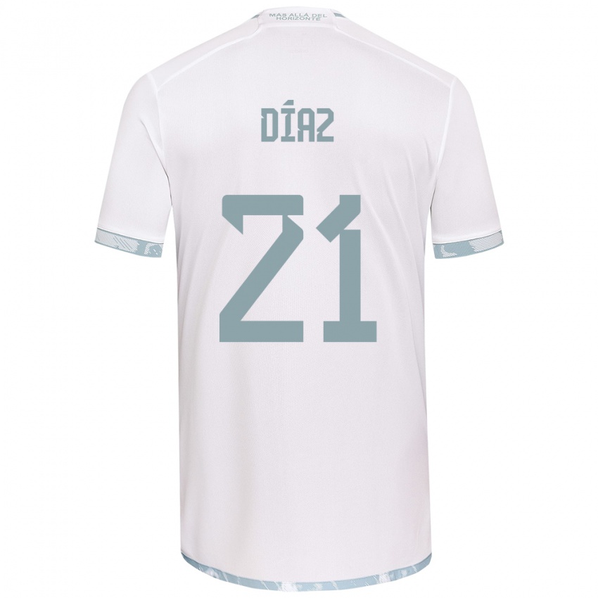 Niño Camiseta Marcelo Díaz #21 Gris Blanco 2ª Equipación 2024/25 La Camisa Perú