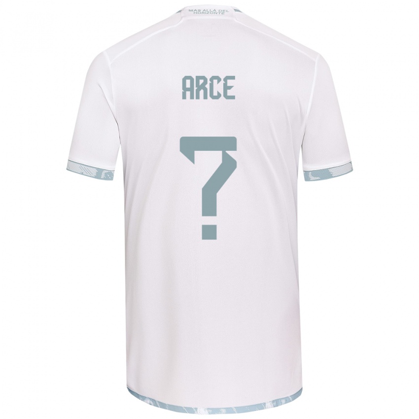 Niño Camiseta Agustín Arce #0 Gris Blanco 2ª Equipación 2024/25 La Camisa Perú