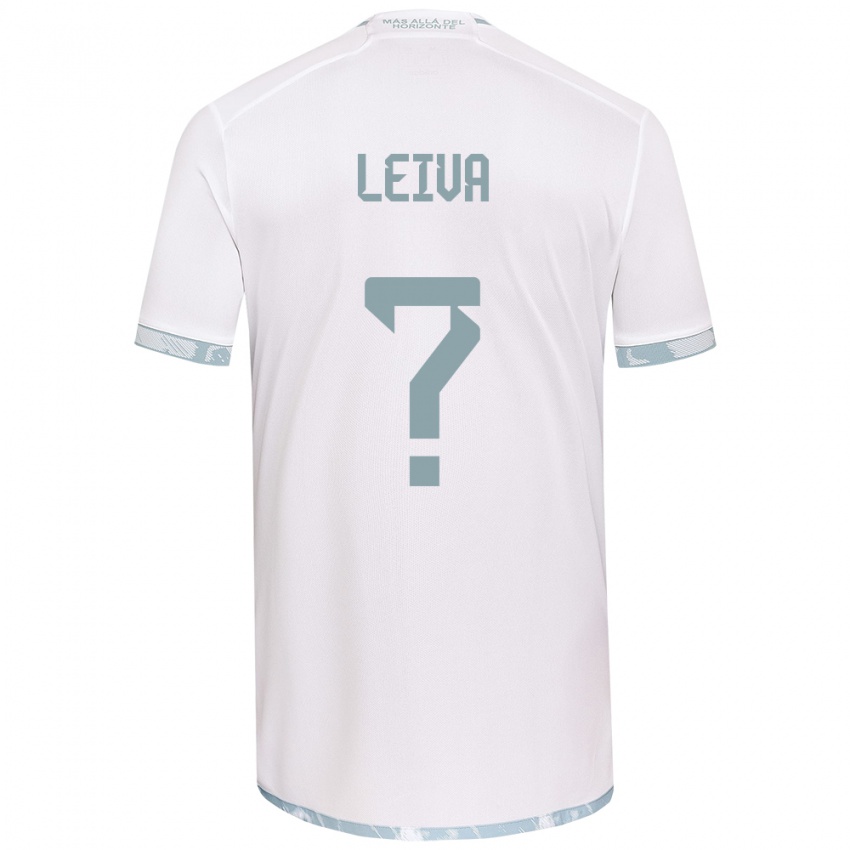 Niño Camiseta Sergio Leiva #0 Gris Blanco 2ª Equipación 2024/25 La Camisa Perú