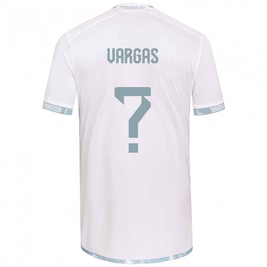 Niño Camiseta Diego Vargas #0 Gris Blanco 2ª Equipación 2024/25 La Camisa Perú