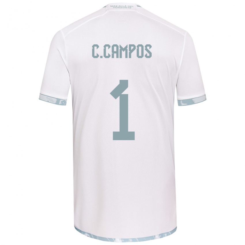 Niño Camiseta Cristóbal Campos #1 Gris Blanco 2ª Equipación 2024/25 La Camisa Perú