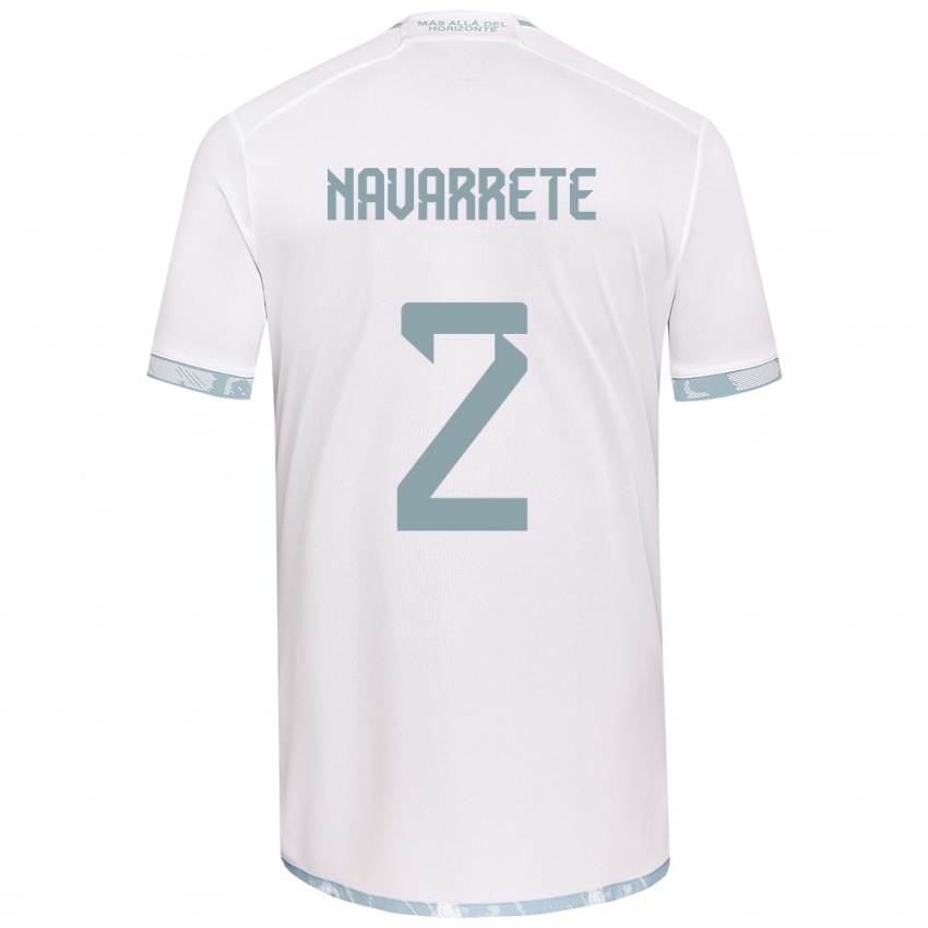 Niño Camiseta Daniel Navarrete #2 Gris Blanco 2ª Equipación 2024/25 La Camisa Perú