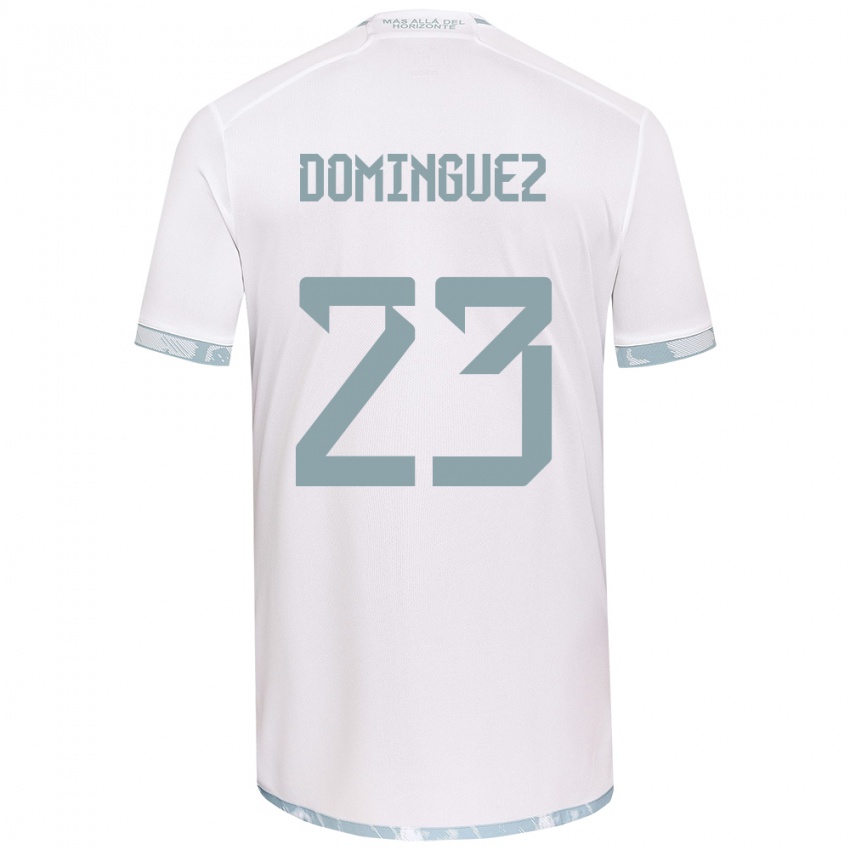 Niño Camiseta Nery Domínguez #23 Gris Blanco 2ª Equipación 2024/25 La Camisa Perú