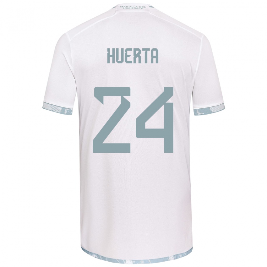 Niño Camiseta Renato Huerta #24 Gris Blanco 2ª Equipación 2024/25 La Camisa Perú