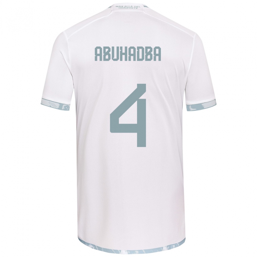 Niño Camiseta Zacarías Abuhadba #4 Gris Blanco 2ª Equipación 2024/25 La Camisa Perú