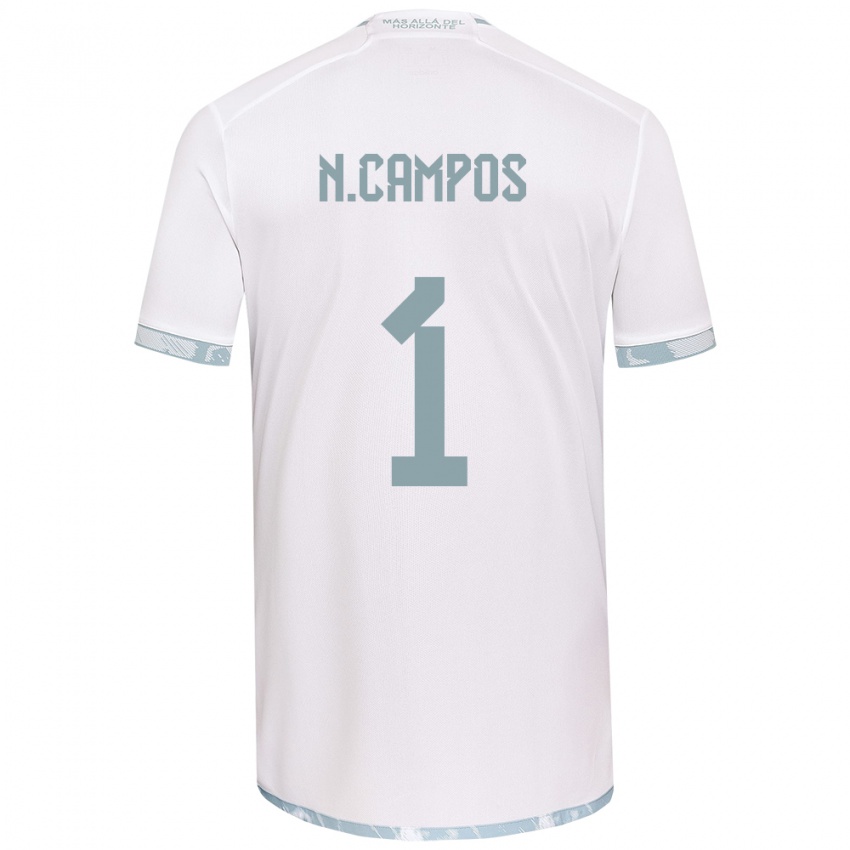 Niño Camiseta Natalia Campos #1 Gris Blanco 2ª Equipación 2024/25 La Camisa Perú