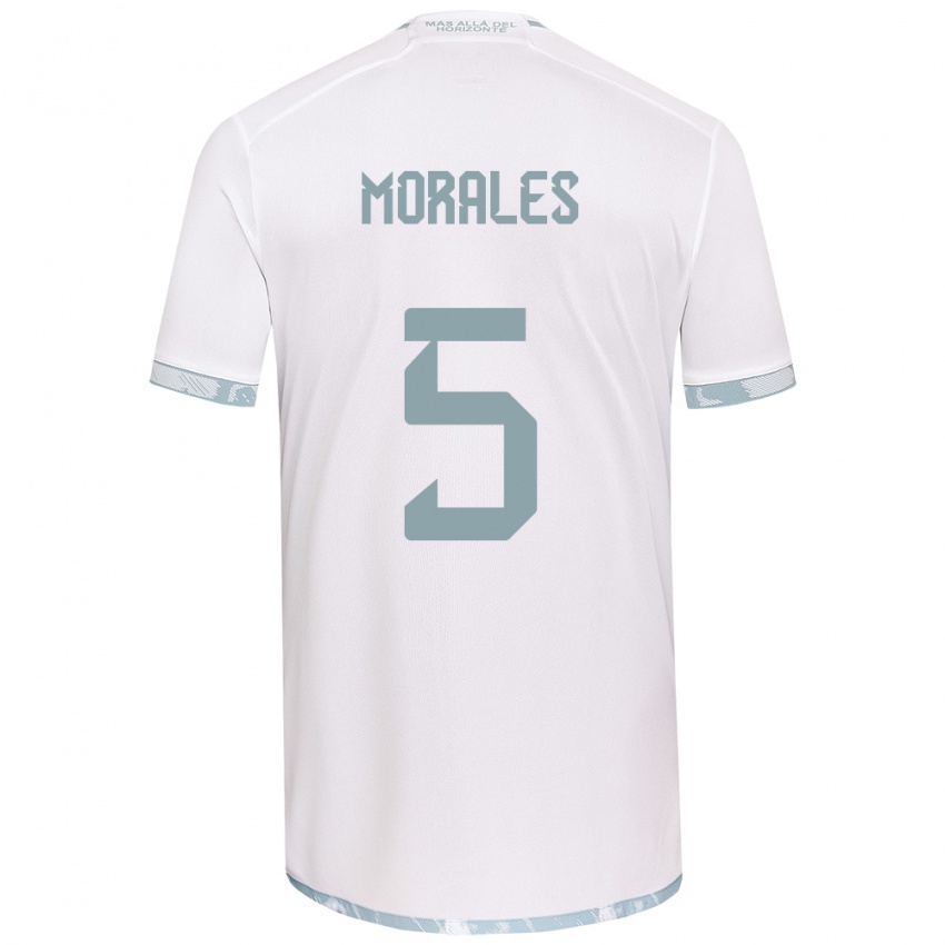 Niño Camiseta Mariana Morales #5 Gris Blanco 2ª Equipación 2024/25 La Camisa Perú