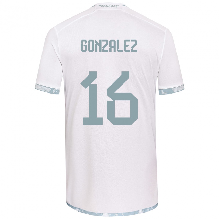 Niño Camiseta Monserratt González #16 Gris Blanco 2ª Equipación 2024/25 La Camisa Perú