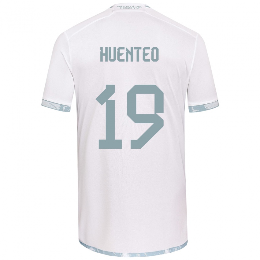 Niño Camiseta Yessenia Huenteo #19 Gris Blanco 2ª Equipación 2024/25 La Camisa Perú