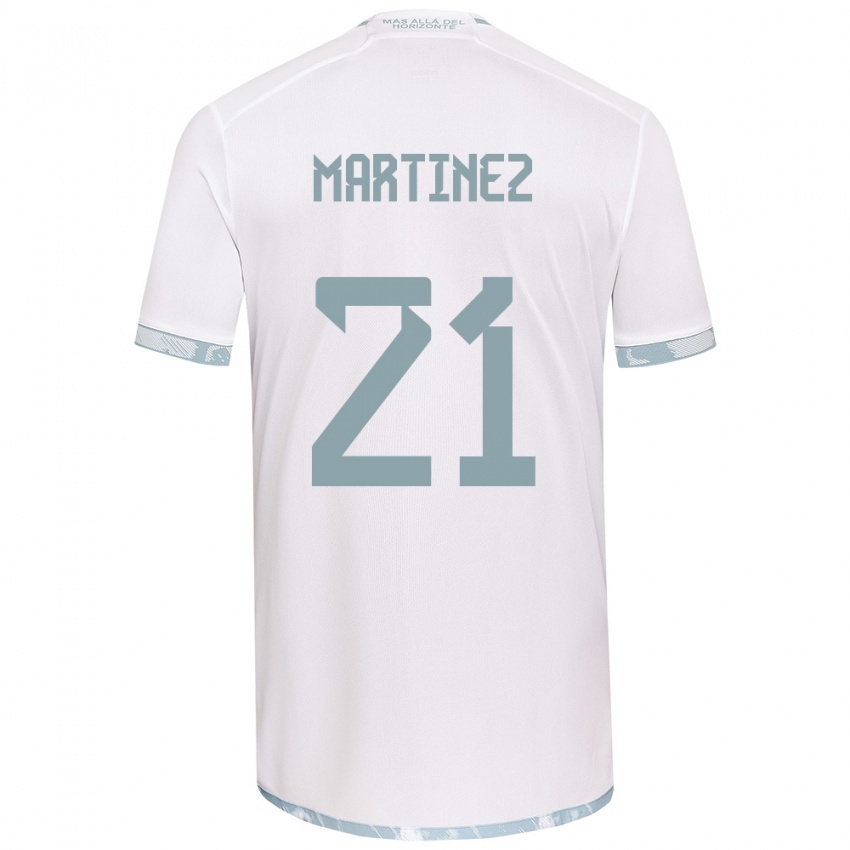 Niño Camiseta Maria Martínez #21 Gris Blanco 2ª Equipación 2024/25 La Camisa Perú