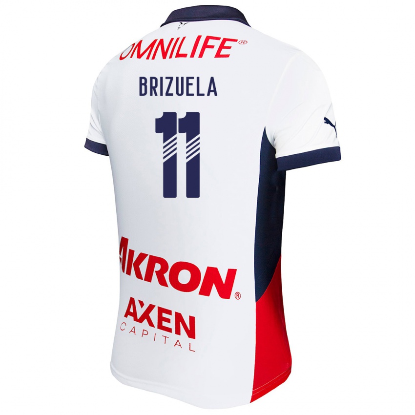 Niño Camiseta Isaác Brizuela #11 Blanco Rojo Azul 2ª Equipación 2024/25 La Camisa Perú