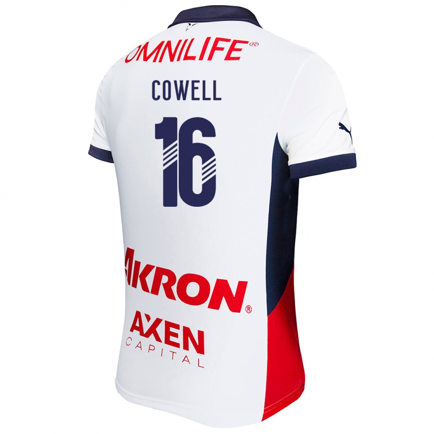 Niño Camiseta Cade Cowell #16 Blanco Rojo Azul 2ª Equipación 2024/25 La Camisa Perú