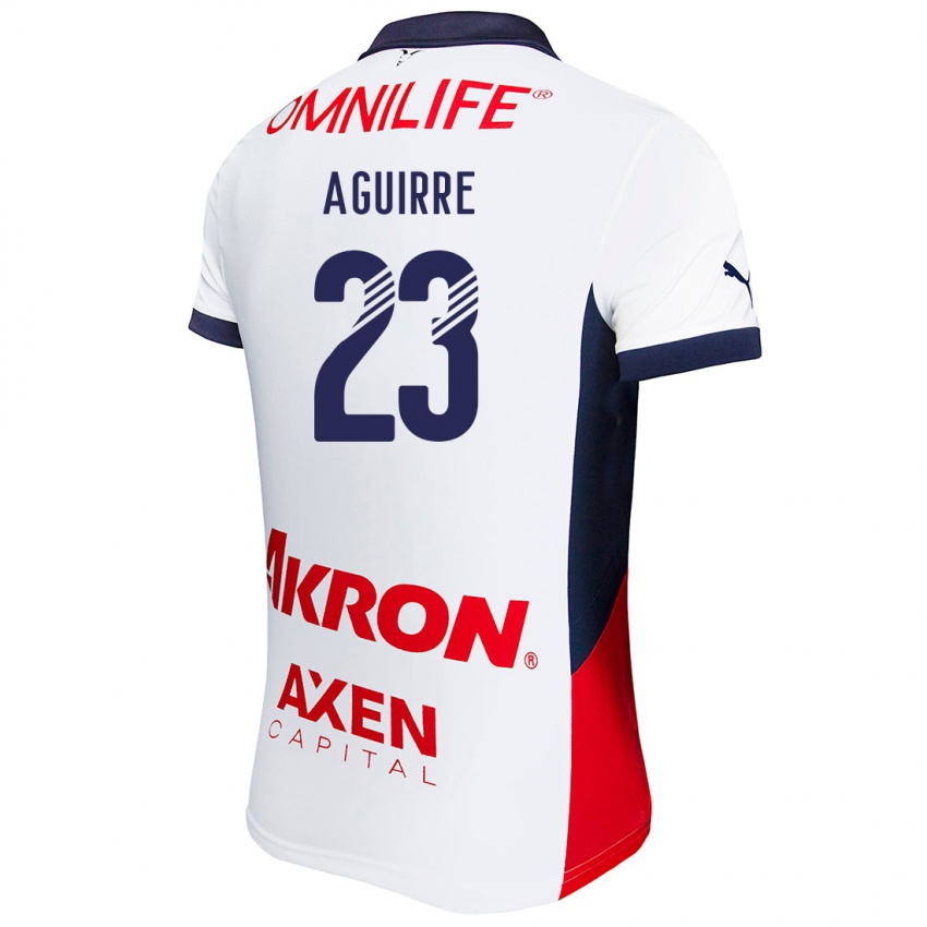 Niño Camiseta Daniel Aguirre #23 Blanco Rojo Azul 2ª Equipación 2024/25 La Camisa Perú