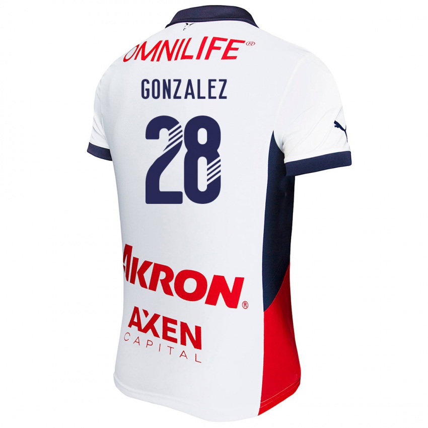 Niño Camiseta Fernando González #28 Blanco Rojo Azul 2ª Equipación 2024/25 La Camisa Perú