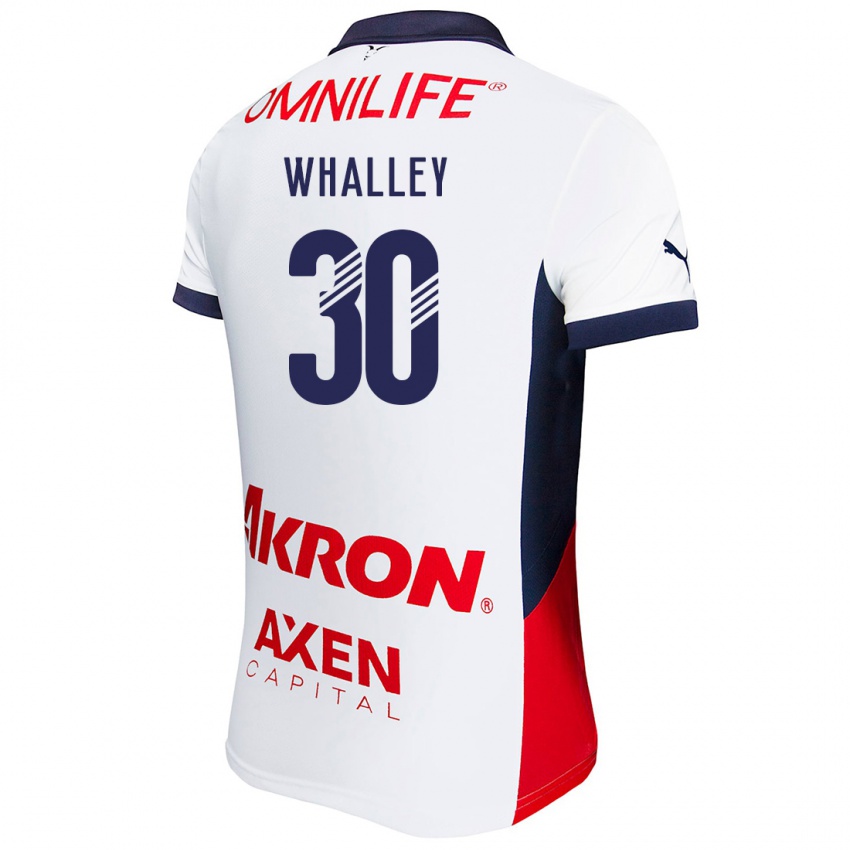 Niño Camiseta Óscar Whalley #30 Blanco Rojo Azul 2ª Equipación 2024/25 La Camisa Perú