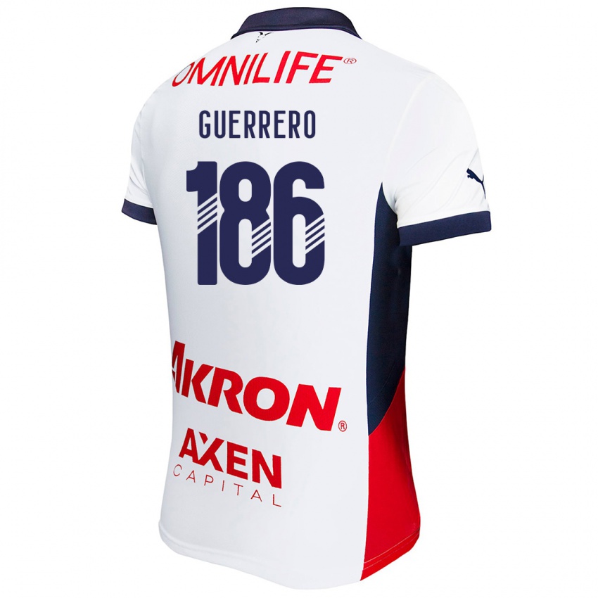 Niño Camiseta Javier Guerrero #186 Blanco Rojo Azul 2ª Equipación 2024/25 La Camisa Perú