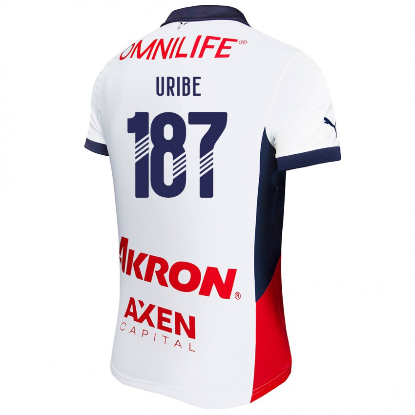 Niño Camiseta Juan Uribe #187 Blanco Rojo Azul 2ª Equipación 2024/25 La Camisa Perú