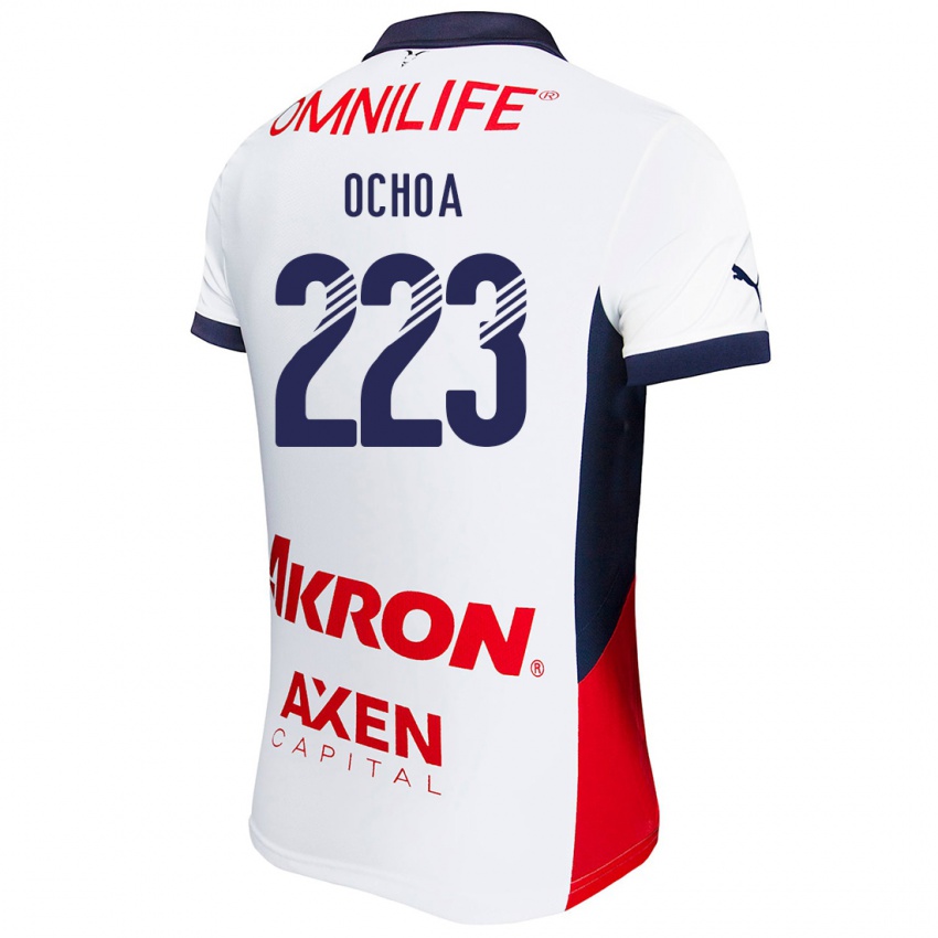 Niño Camiseta Diego Ochoa #223 Blanco Rojo Azul 2ª Equipación 2024/25 La Camisa Perú