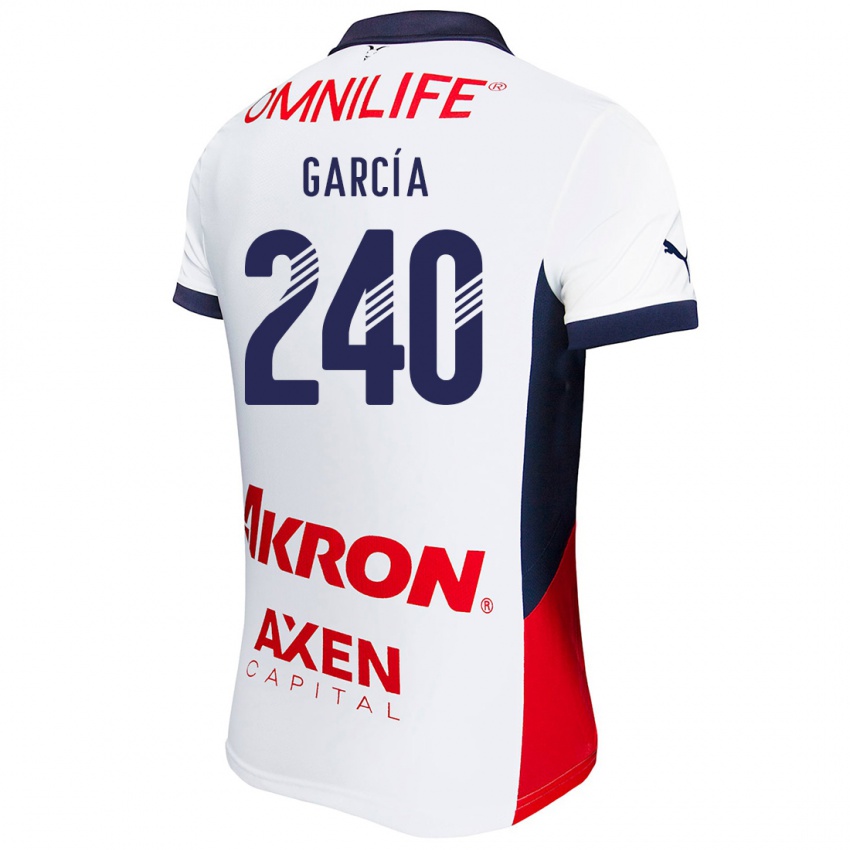 Niño Camiseta Víctor García #240 Blanco Rojo Azul 2ª Equipación 2024/25 La Camisa Perú