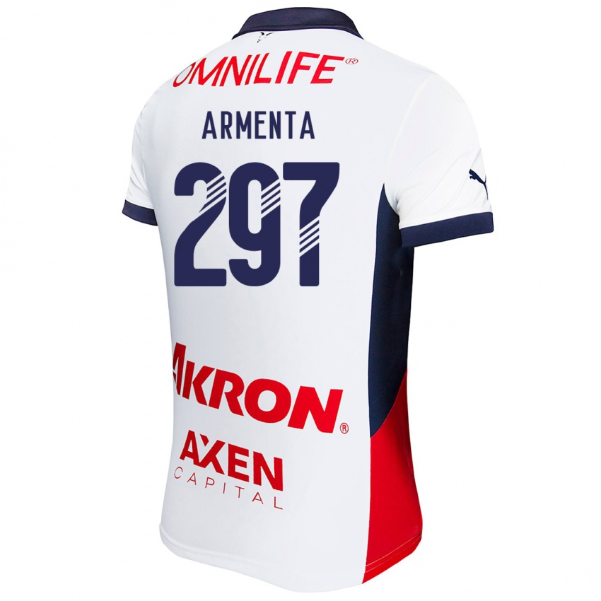 Niño Camiseta Deibith Armenta #297 Blanco Rojo Azul 2ª Equipación 2024/25 La Camisa Perú