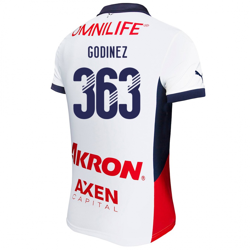 Niño Camiseta André Godinez #363 Blanco Rojo Azul 2ª Equipación 2024/25 La Camisa Perú