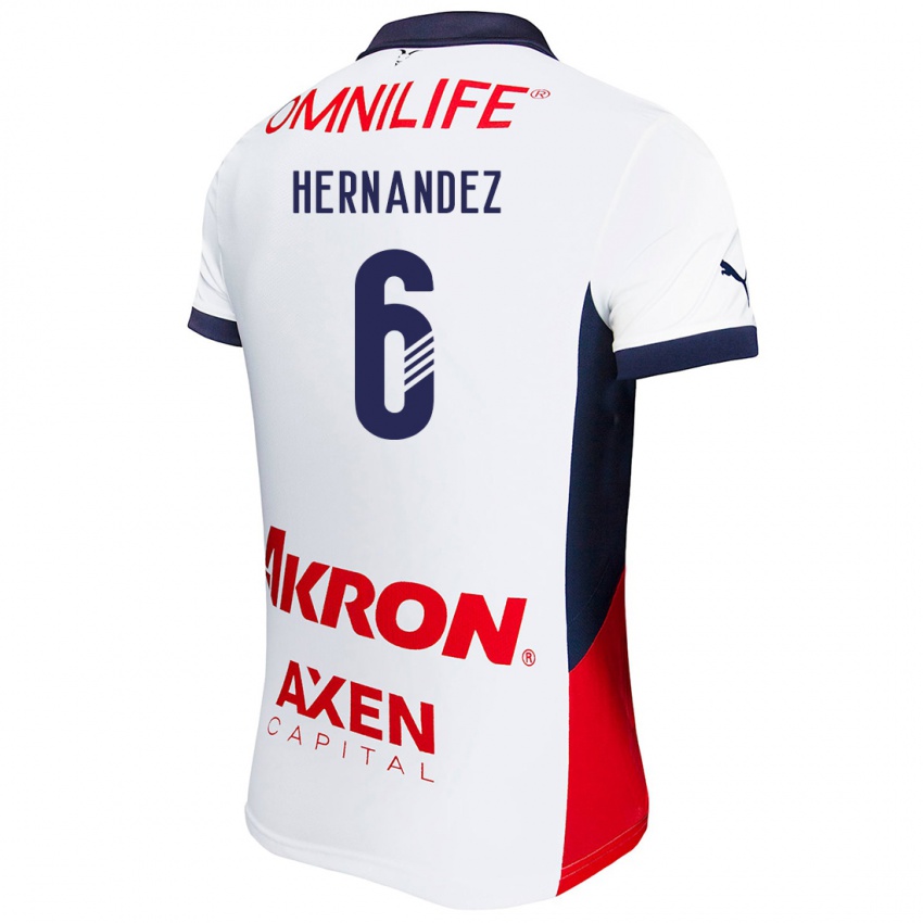 Niño Camiseta Ana Camila Hernández #6 Blanco Rojo Azul 2ª Equipación 2024/25 La Camisa Perú