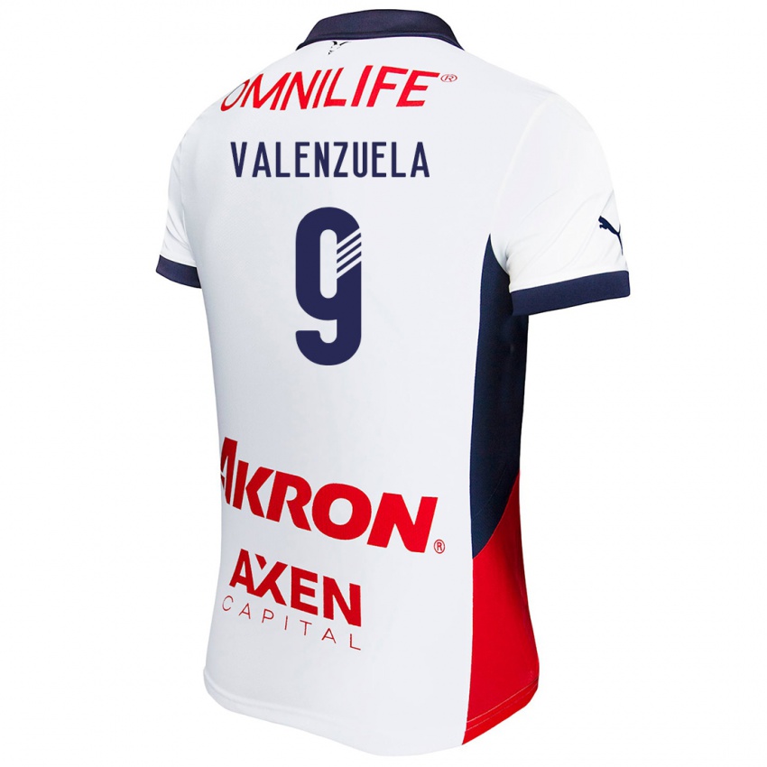 Niño Camiseta Gabriela Valenzuela #9 Blanco Rojo Azul 2ª Equipación 2024/25 La Camisa Perú