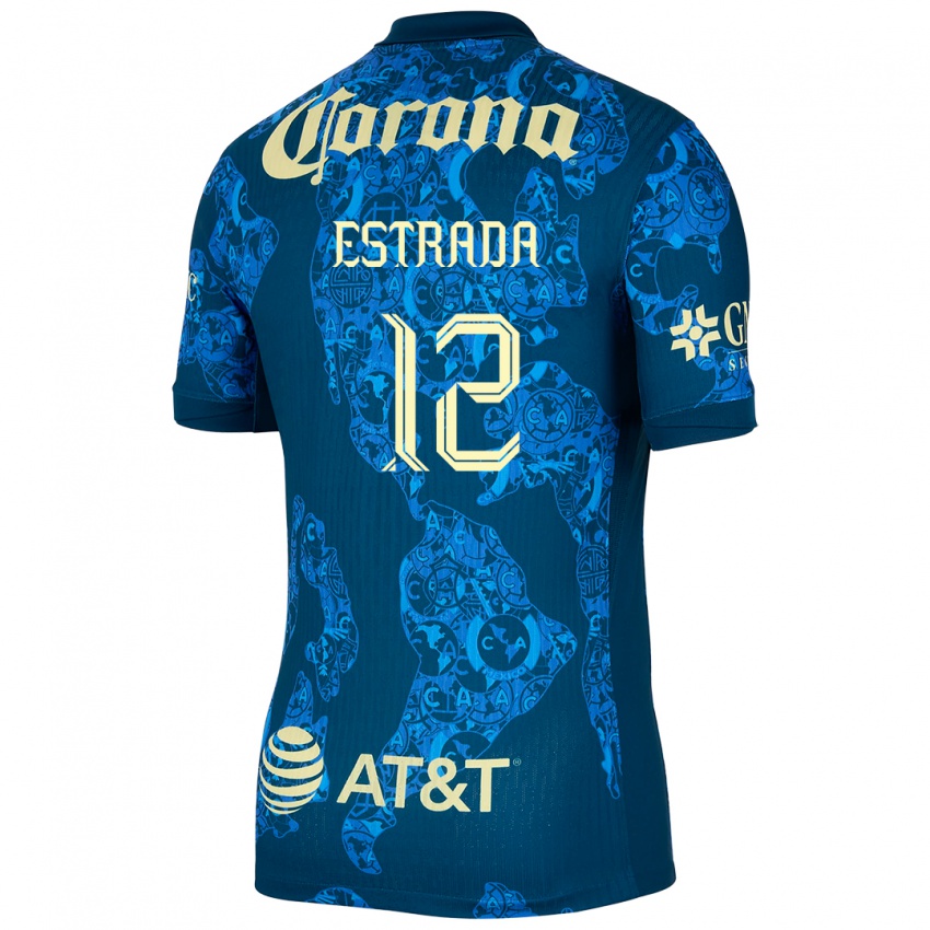 Niño Camiseta Jonathan Estrada #12 Azul Amarillo 2ª Equipación 2024/25 La Camisa Perú