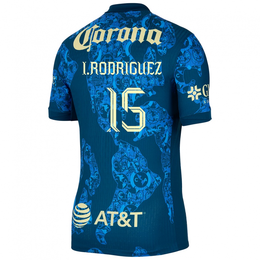 Niño Camiseta Iván Rodríguez #15 Azul Amarillo 2ª Equipación 2024/25 La Camisa Perú