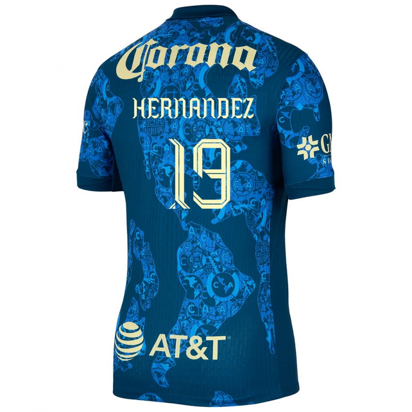 Niño Camiseta Illian Hernández #19 Azul Amarillo 2ª Equipación 2024/25 La Camisa Perú